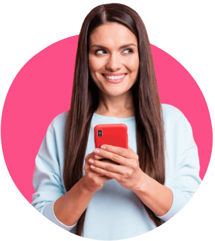 TextAnywhere woman using Virtual SMS on her phone image