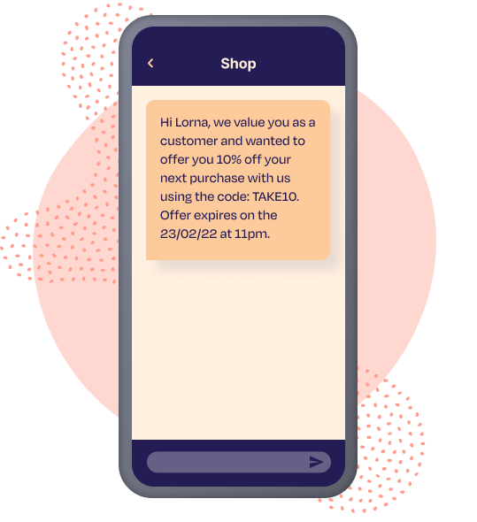 TextAnywhere Retail SMS Sales & Offers Example 